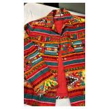 Colorful Chicos Aztec Print Jacket with Four Tops M L