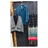 Three Skirts M L and Two Cardigans with Tops M