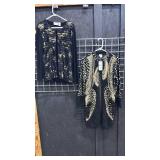 Chicos Long Cardigan Bling M and Ruffle black and gold Cardigan L