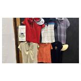 Nike, Sport Haley, Lady Divots L XL Golf Tops, Two Visors and Mulligan Towel