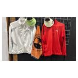 Two Golf Warmup Jackets L XL, Pebble Beach Golf Towel and golf towel