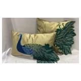 Elegant Peacock Decorative Throw Pillows