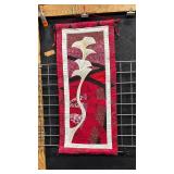 Handcrafted Red and White Lily Art Quilt