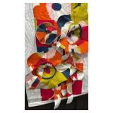 Handmade Floral Art Quilt Wall Hanging