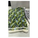 Crochet throw blanket and mah-jongg themed blanket