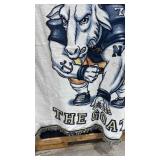 Navy Football Goat Mascot Throw Blanket has tear in it