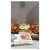 Table cloths biggest one about 72x10 and cloth napkins