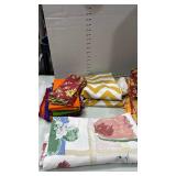 Table cloths biggest one about 72x10 and cloth napkins