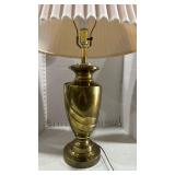 Classic Brass Table Lamp with Pleated Shade 34 inches tall