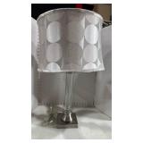 Modern Glass Column Table Lamp with Polka Dot Shade 26 inches tall