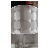 Modern Glass Column Table Lamp with Polka Dot Shade 26 inches tall