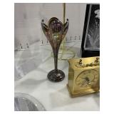 Brass desk clock and home decor