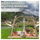 FACTORY SEALED - JELUCAMP Small Greenhouse for Outdoors, Portable Plastic Walk-in Greenhouse with Window, Heavy Duty Green Houses for Indoor Backyard Outside, Clear PVC Cove, Gold