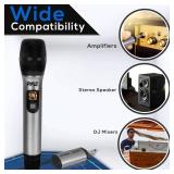 APPEARS NEW - PYLE Portable UHF Wireless Microphone System - Professional Battery Operated Handheld Dynamic Unidirectional Cordless Microphone Transmitter Set w/Adapter Receiver, for PA Karaoke DJ Par