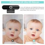 APPEARS NEW - UHD 4K Webcam with Microphone: 8MP USB Computer Web Camera with Privacy Shutter and Tripod, External Webcam Pro Streaming Webcams PC Cam w/Mic Noise Reduction for Winsdows Mac OS Desktop