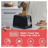 FACTORY SEALED - BLACK+DECKER 2-Slice Toaster, T2569B, Extra Wide Slots, 6 Shade Settings, 850 Watts, Crumb Tray, Cancel Button