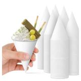FACTORY SEALED - Dualshine 800pcs 4 oz Disposable White Paper Snow Cone Cups, Eco-Friendly Shaved Ice Cups for Shaved Ice,Wax Coated Leakproof Water Cup for Water Cooler Dispenser