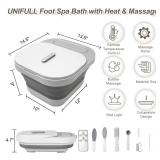 APPEARS NEW - UNIFULL Collapsible Foot Spa Bath with Heat and Massage Rollers, Bubble, Foot Pedicure Kit, Temperature Control, Red Light, Pedicure Foot Spa, Foot Bath