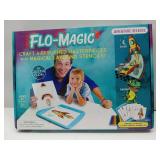 FACTORY SEALED - Flo-Magic Adventure Airbrush Marker Stencil Art Kit- Rocket, Race Car, Dinosaur- Washable Non-Toxic, Rechargeable- Craft kit for Kids Age 5 6 7 8 9 10