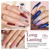 APPEARS NEW - AZUREBEAUTY 31 Pcs Dip Powder Nail Kit Starter, 20 Colors Glitter Nude Pink Gray Red Dip Powder Liquid Set with Top & Base Coat Activator for French Nails Art Manicure DIY Salon Woman Gi