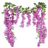 APPEARS NEW - CISDUEO 3 Pcs Wisteria Hanging Flowers Wisteria Flowers Vine Garland Wedding Arch Decoration Purple Red Artificial Wisteria Vines Hanging Flower Vines Silk for Party Garden Home Table Ba