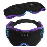 APPEARS NEW - LC-dolida Sleep Mask with Headphones Bluetooth 5.4, 3D Sleeping Headphones for Side Sleepers Bluetooth Sleep Mask Blackout Bluetooth Eye Mask for Sleeping Travel Meditation Men Women