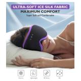 APPEARS NEW - LC-dolida Sleep Mask with Headphones Bluetooth 5.4, 3D Sleeping Headphones for Side Sleepers Bluetooth Sleep Mask Blackout Bluetooth Eye Mask for Sleeping Travel Meditation Men Women