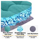 MAGIC ELEPHANT Chair Cushions for Dining Chairs, Memory Foam Kitchen Chair Cushions Set of 4, Non-Slip Thick Dining Room Chair Pads Seat Cushions, 15.5 x 15.5" x 4" (Aqua Green)