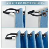 FACTORY SEALED - Double Rods Curtain Rods for Windows 36 to 72 Inch, Matte Black Double Curtain Rods Wrap Around, Heavy Duty Dual Curtain Rod Double Blackout Curtain Rod, Room Darkening Double Curtain