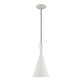 Livex Lighting 41185-03 Metal Shade - 7.25 One Light Mini Pendant, White Finish with White Metal/Gold Shade