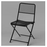 Black Metal Mesh Folding Chair