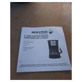 Holstein Housewares 5 Cup Coffee Maker - Space-Saving Design  Auto Pause and Serve  Removable Filter Basket  and Full View Water Window - Perfect for Brewing Rich-Tasting Coffee at Home - Black