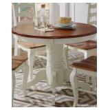 Countryside Oak and Rubbed White Dining Table (Pedestal only) - Retail: $100