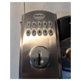 917 SmartCode Electronic Residential Lever featuring SmartKey Security in Satin Nickel - Retail: $125