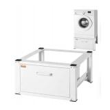 Universal Laundry Pedestal Washing Machine Base White with Storage Shelf for Washer and Dryer - Retail: $87