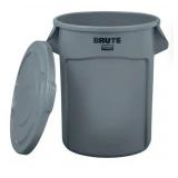 Pack Of 3 - BRUTE 32 Gal. Grey Vented Plastic Outdoor Trash Can with Lid For Restaurants Offices/Warehouses/Commercial Environments (SEE DETAILS) - Retail: $41
