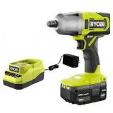 RYOBI ONE+ 18V Cordless 1/2 in. Impact Wrench Kit with 4.0 Ah Battery and Charger - Retail: $99
