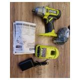 RYOBI ONE+ 18V Cordless 1/2 in. Impact Wrench Kit with 4.0 Ah Battery and Charger - Retail: $99