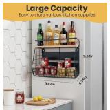 Strong Magnetic Shelf for Fridge with Lid Top, Large Capacity Magnetic Spice Rack for Refrigerator, Kitchen Counter, Cabinet - Retail: $32