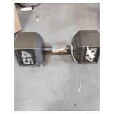 45 LB Cast Iron Hex Dumbbell  - Retail: $0