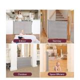 Momcozy Retractable Baby Gate, 33\" Tall, Extends up to 55\" Wide, Child Safety Baby Gates for Stairs, Doorways, Hallways, Indoor, Outdoor - Retail: $48