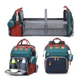 Jeryswet Baby Diaper Bags with Changing Station, Waterproof Large Capacity Diaper Bag Backpack for Moms Dads with USB Charging Port and Stroller Straps, Baby Shower Gifts, RGB