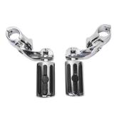 HY-SPEED Motorcycle Highway Pegs Crash Bar with 1.25 Engine Guard Adjustable Foot Peg Compatible with Touring Street Glide Electra Glide Road King Softail Chrome
