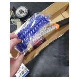 XUDAKAIXIN Grill Brush and Scraper, Safe Nylon Bristles Barbecue Triple Scrubbers Cleaning Brush for Cast Iron Grates/Porcelain/Weber Gas/Charcoal Grill,Extra Strong BBQ Cleaner Accessories (Blue)