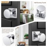coolnews 2 Pack Polished Chrome Dummy Door Knobs Interior, Single Sided Square Modern Dummy Door Knob Door Handle for Hall/Closet