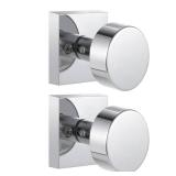 coolnews 2 Pack Polished Chrome Dummy Door Knobs Interior, Single Sided Square Modern Dummy Door Knob Door Handle for Hall/Closet