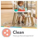 Nuby High Chair Waterproof Floor Mat - 50 Clear Circle Kitchen Mat - Protects Floor from Spills and Messes