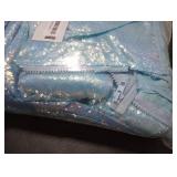 Fanqisi 3 Set Wedding Arch Cover Mermaid Blue Shimmer Backdrop Covers 6FT, 6.6FT, 7.2FT Spandex Fitted Backdrop Covers for Party Photography Decoration