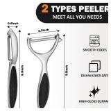 TACGEA Vegetable Peeler for Kitchen, Potato Peelers for Fruit Straight Blade, Durable Non-Slip Handle, Set of 2