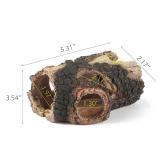 IBWell Aquarium Wood Fish Tank Decorations Resin Fake Logs Terrarium Decor, Reptile Hide Aquarium Hideout for Fish Cave, Small Turtles, to 20 Gallon Tank